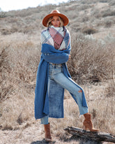 Your Own World – Duster-Strickjacke – Blau